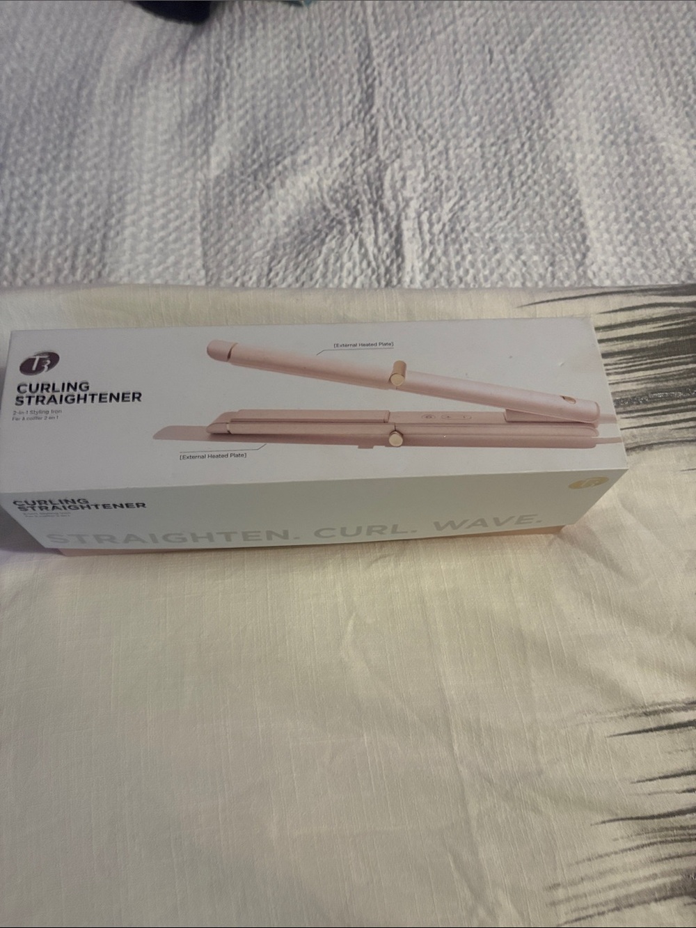 2-in-1 Curling Straightener Hair Styler - Rose Pink